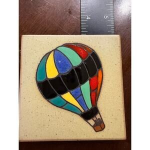 Cleo Teissedre Hand Painted Ceramic Kiln Fired Tile Coaster, Trivet or Wall Art